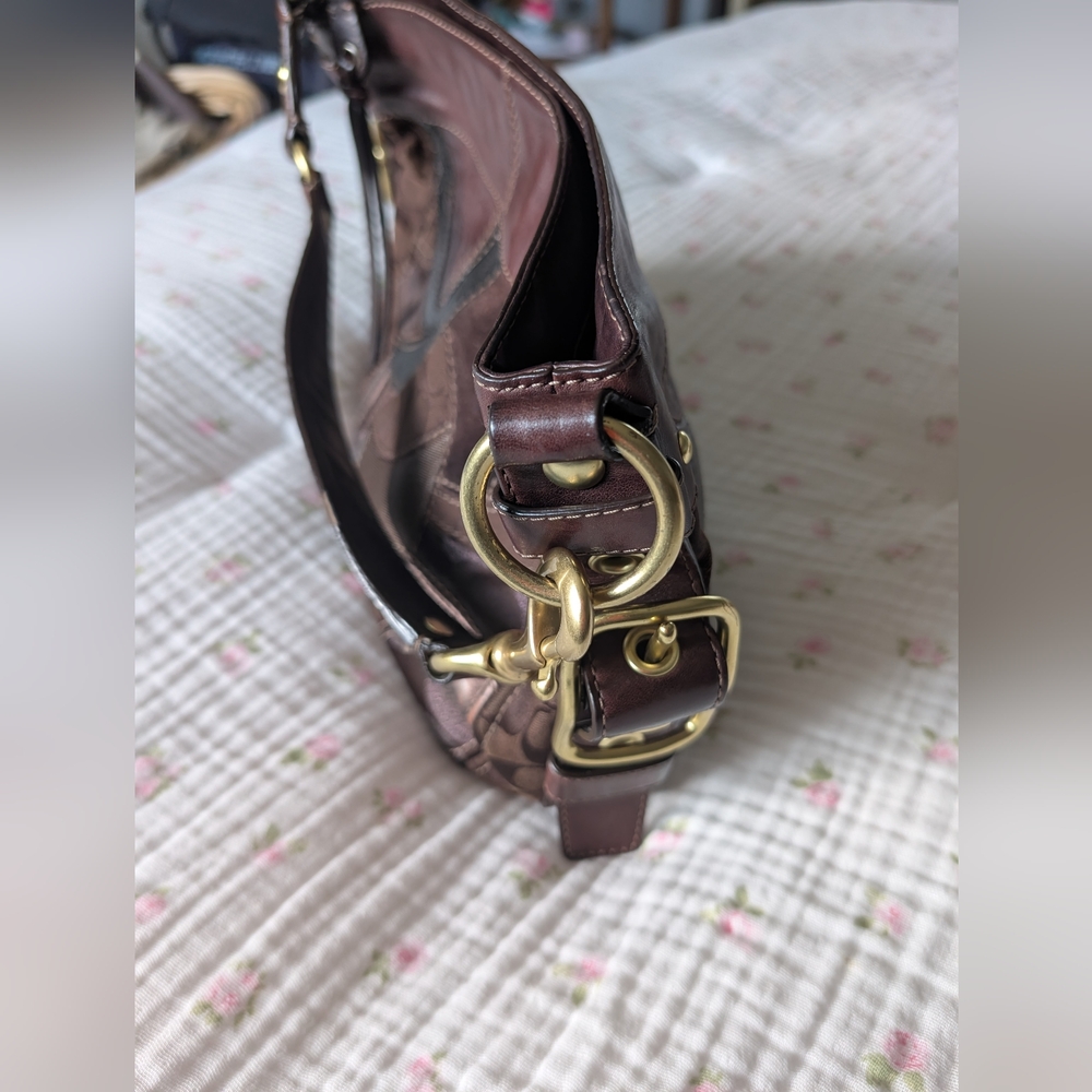 Coach Elegant Brown Leather Patchwork Women's Bag - image 7